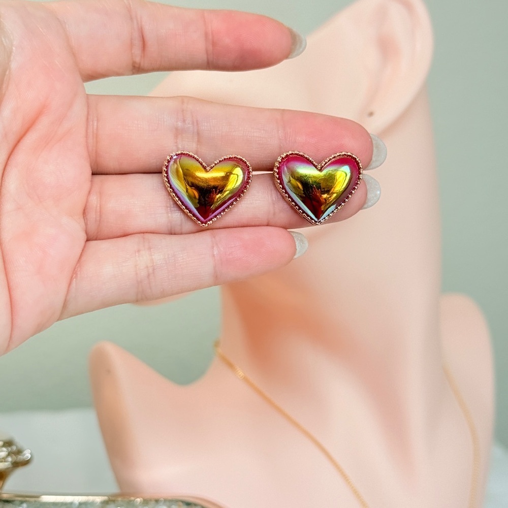 Heart-Shaped Multicolor Earrings